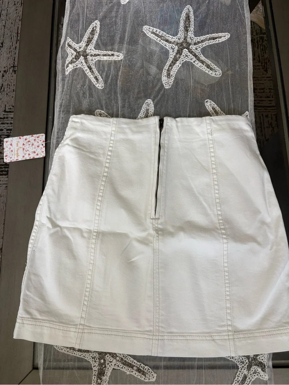 Free people White Women's Mini Skirt - Clean Seamed Design